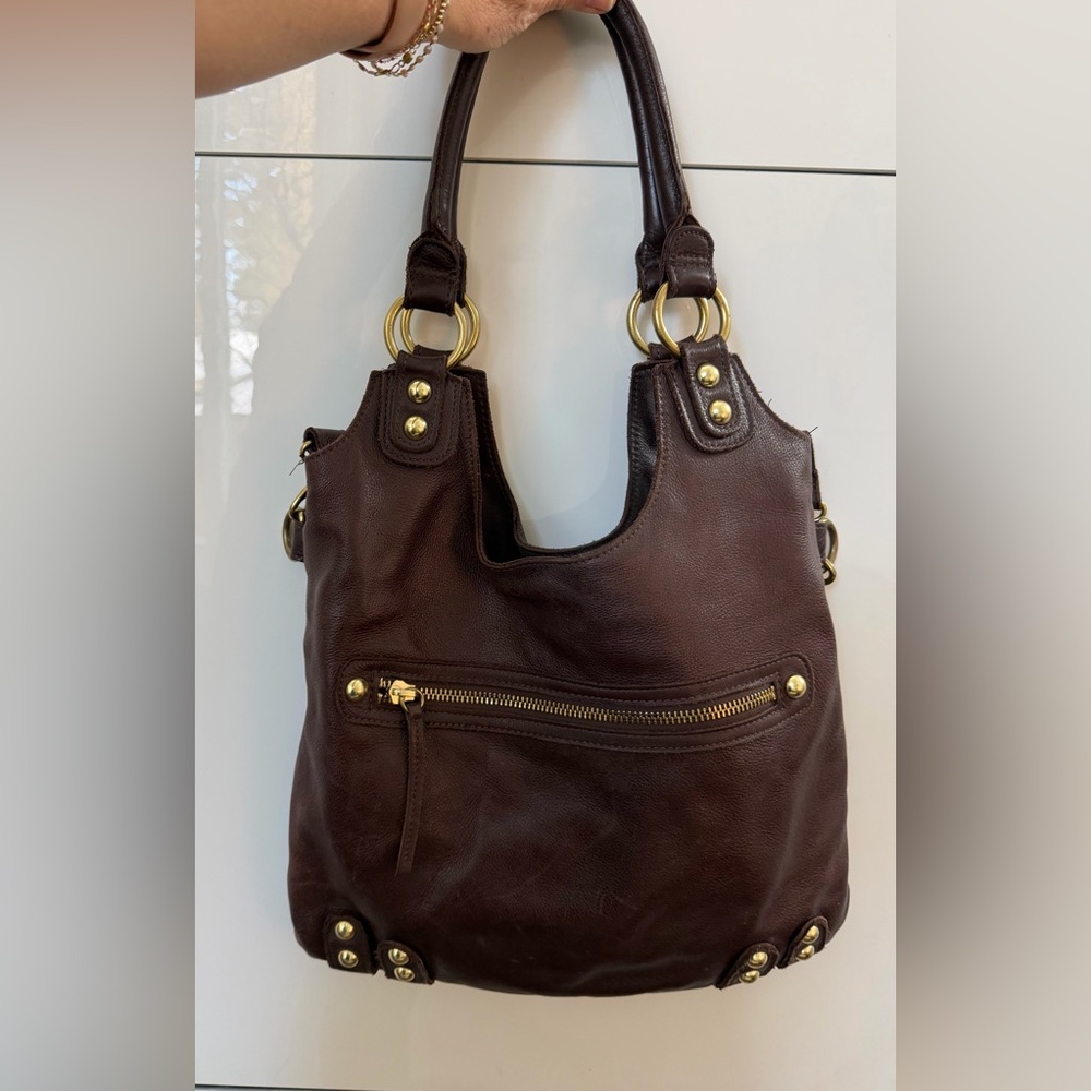 Linea Pelle leather bag dark brown